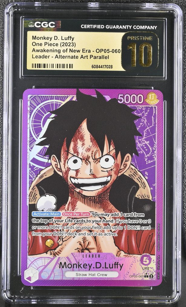 Bandai - 1 Graded card - One Piece - Monkey D. Luffy OP05-060 - CGC Pristine 10 #1.0