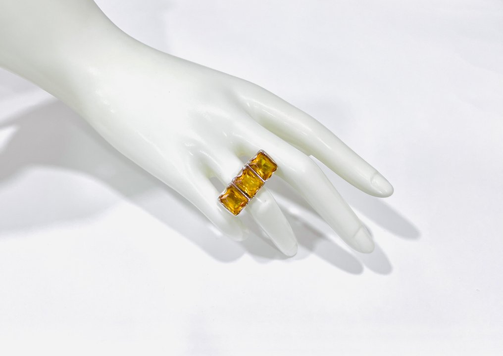 Ohne mindestpreis - Ring Silber - Citrini #1.0