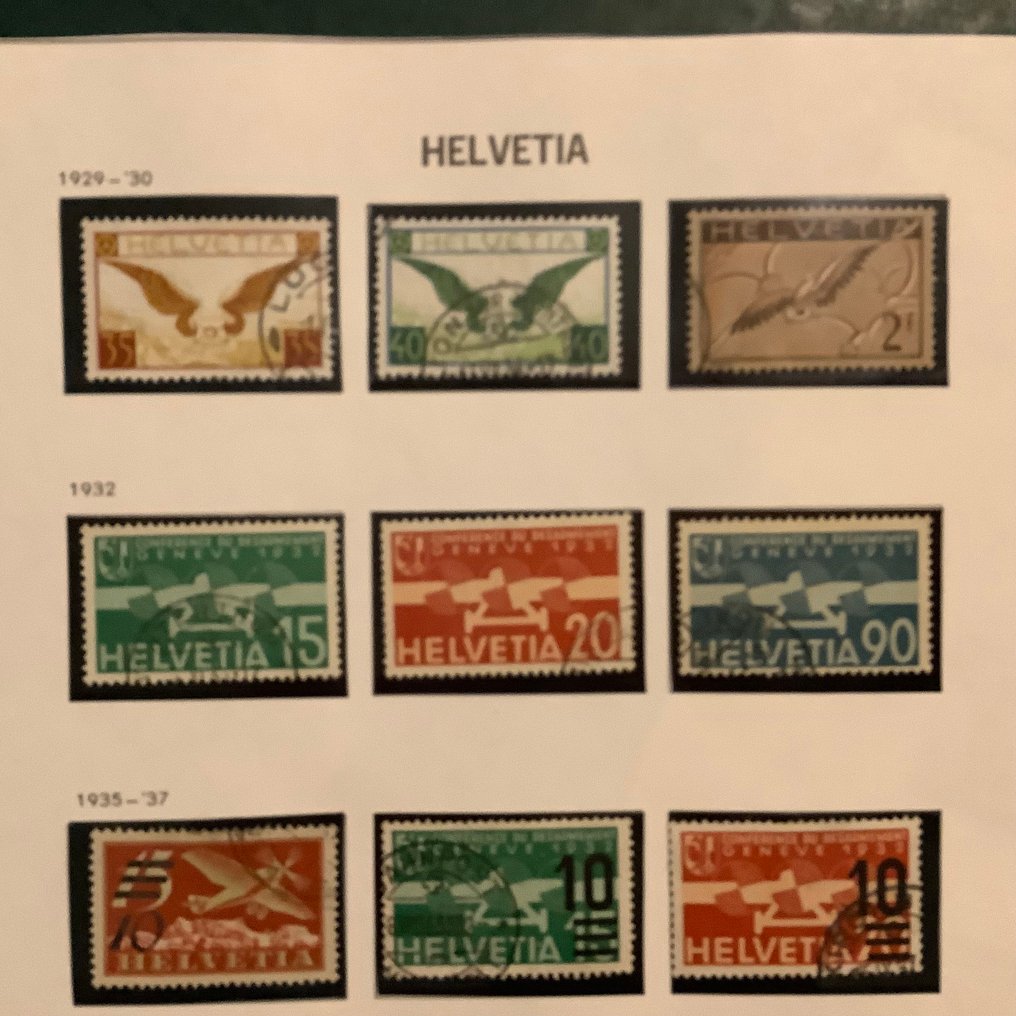 Ελβετία 1919/1941 - Ολοκληρωμένη συλλογή γραμματοσήμων αεροπορικής ταχυδρομείου σε άλμπουμ - Zumstein F1/34 #3.2