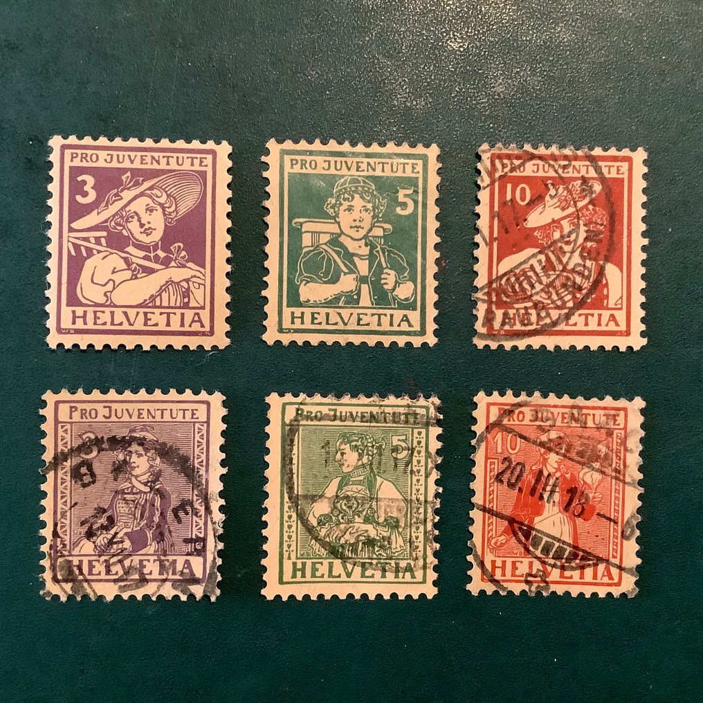 Switzerland 1916/1917 - Two complete volumes - Michel 130/135 #1.0