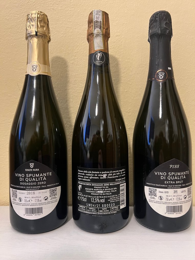 Pietraluce, Tenute Nura Extra brut & Dosaggio zero - Franciacorta, Εμίλια-Ρομάνια - 3 Bottles (0.75L) #1.0