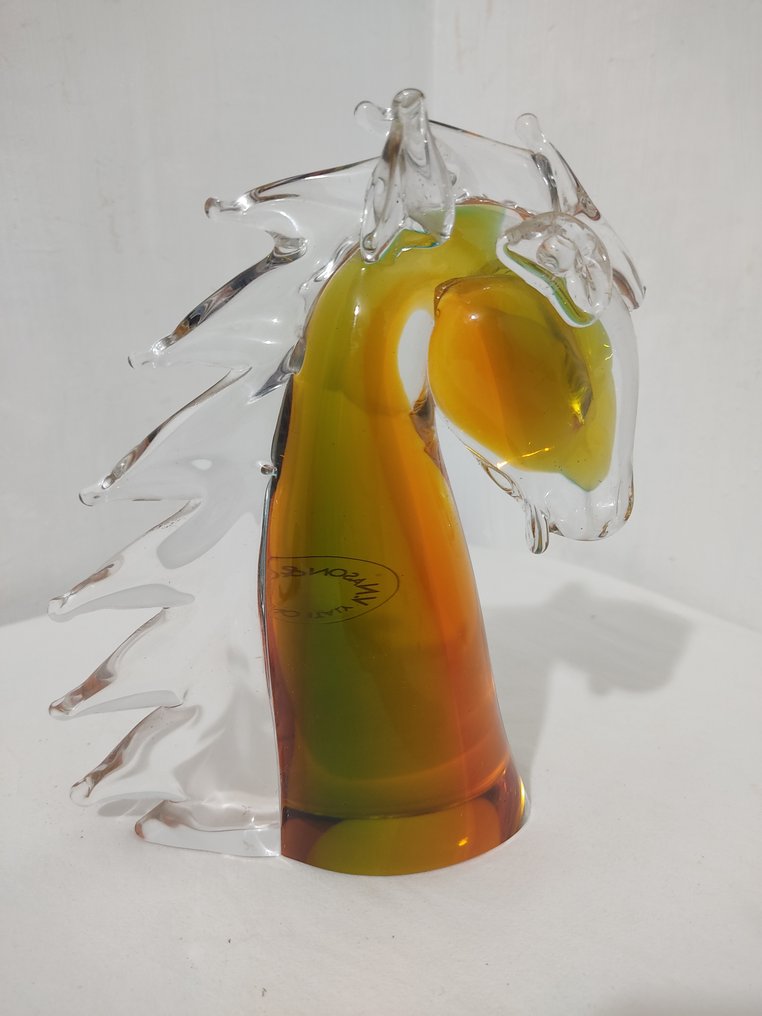 Γλυπτό, Cavallo firmata Nason Murano - 19 cm - Κρύσταλλο #1.0