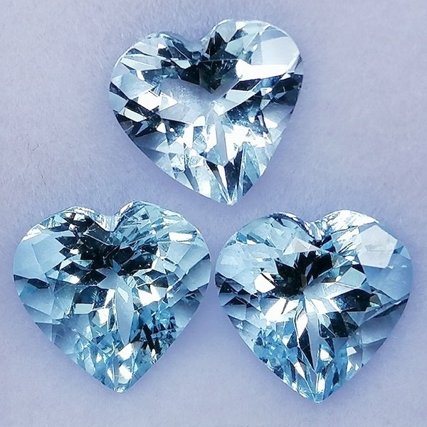 3 pcs  蓝色 海蓝宝石  - 4.64 ct - 西班牙宝石学院（IGE） - 无治疗 #1.0