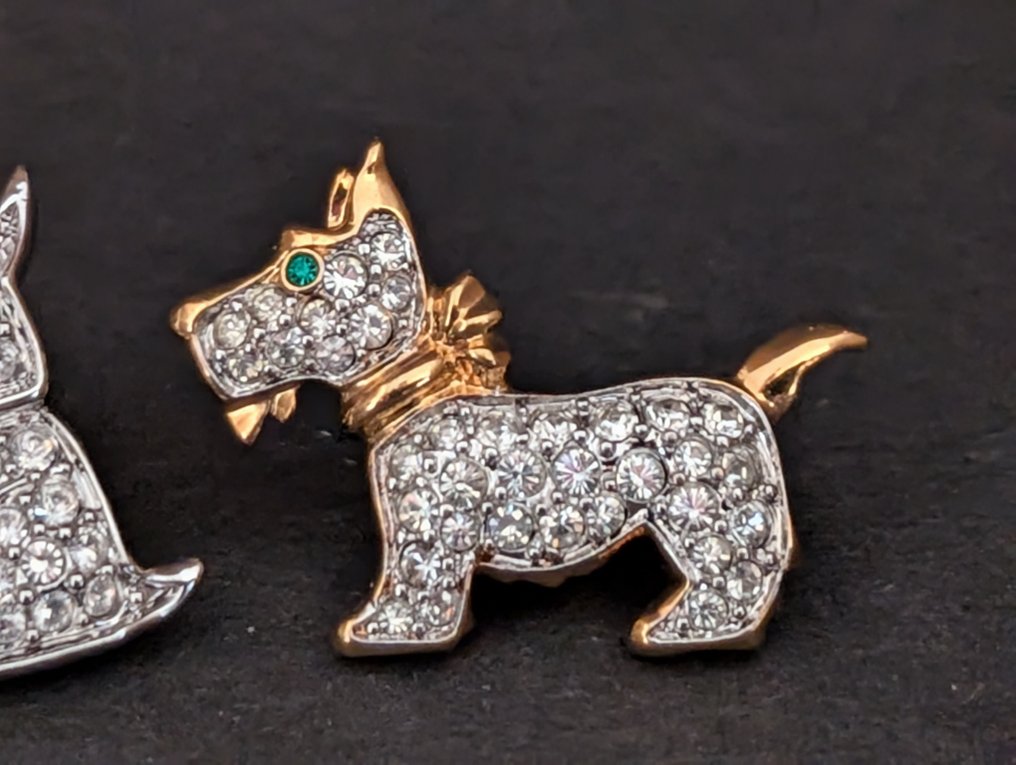 Άγαλμα, Swarovski broches Terriers - 2.3 cm - Μέταλλο, επενδυμένο με ροδίου #2.1