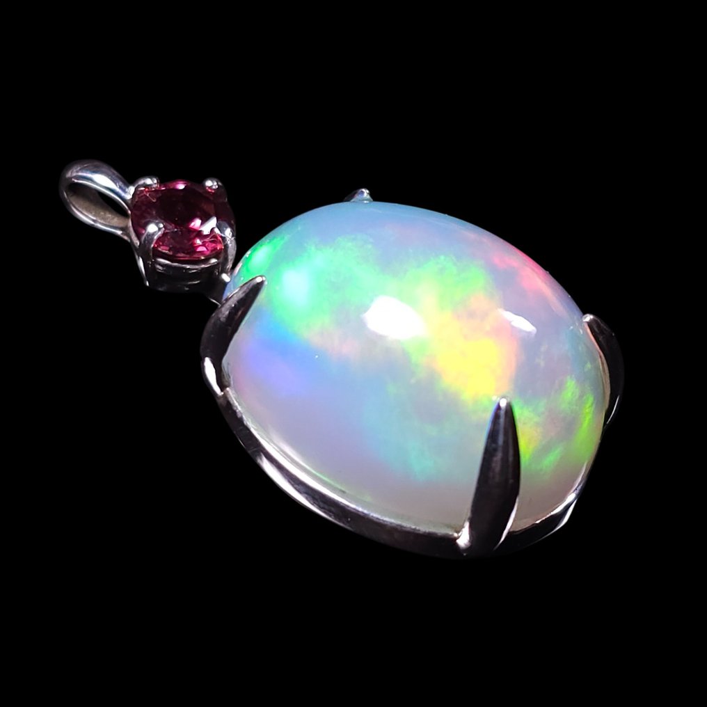 蛋白石 - 银 - 吊坠 - 极佳 #1.0