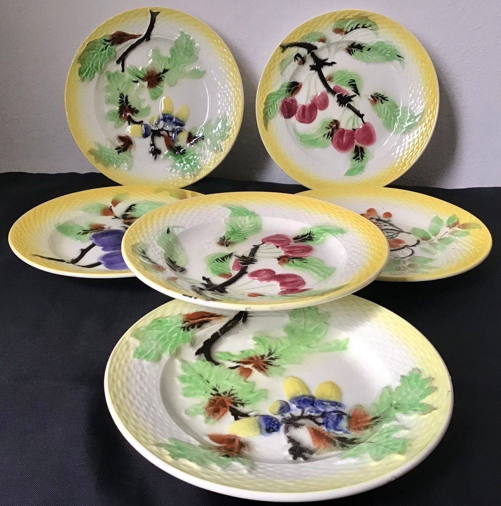 Moulins des Loups, Orchies - Tányér - 6 színes Barbotinne tányér kerámiából #3.2