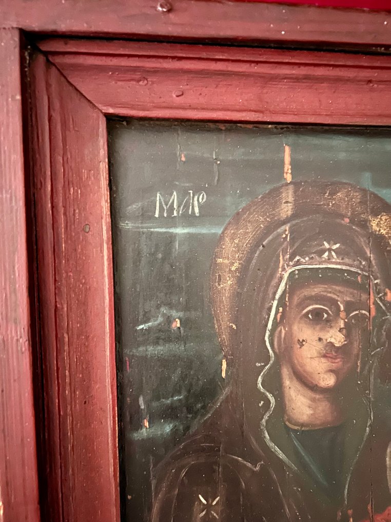 Icona - Madre di Dio - Legno - Dipinto a mano - 31 x 36 cm #4.3
