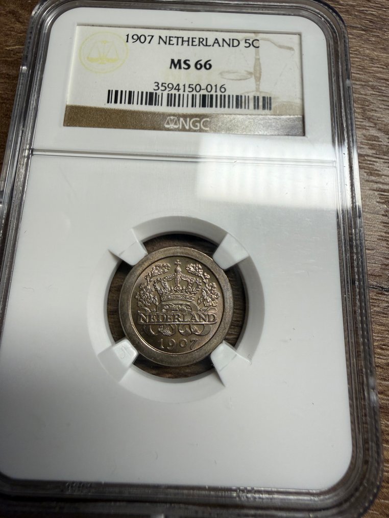 Netherlands. Wilhelmina. 5 Cents 1907  (No reserve price) #1.0