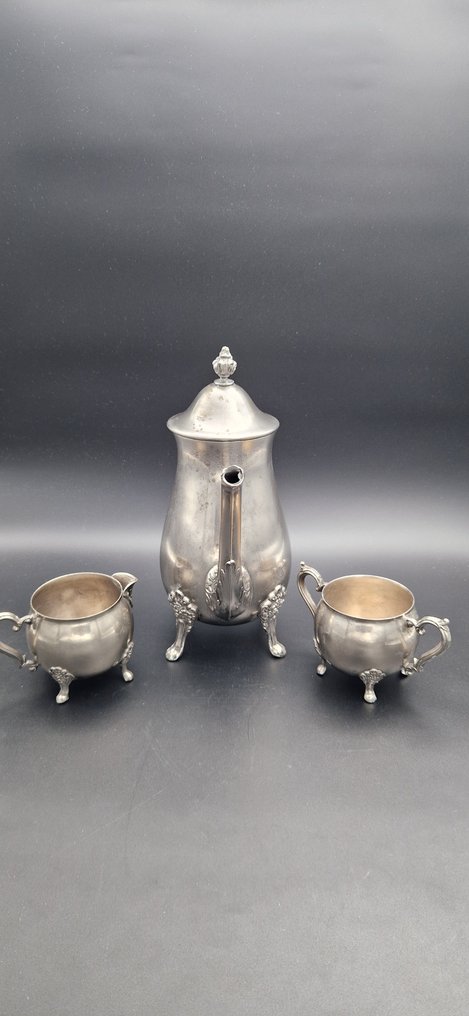 Leonard - 茶具 (3) - 镀银 - 茶壶、奶油壶、糖罐 #4.3