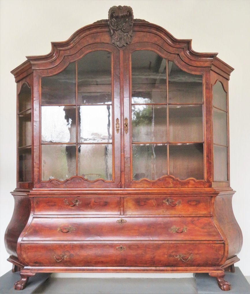 Armário com vitrine - Mogno, Carvalho, Vidro, Bronze - Entrega possível #1.0