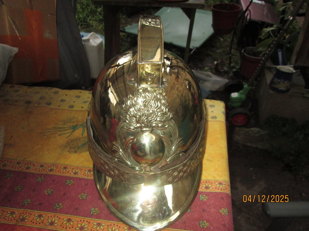 法國 - 消防员 - 軍用頭盔 - 精彩的消防员头盔 M1870，Humes 52 乡村款 #1.0