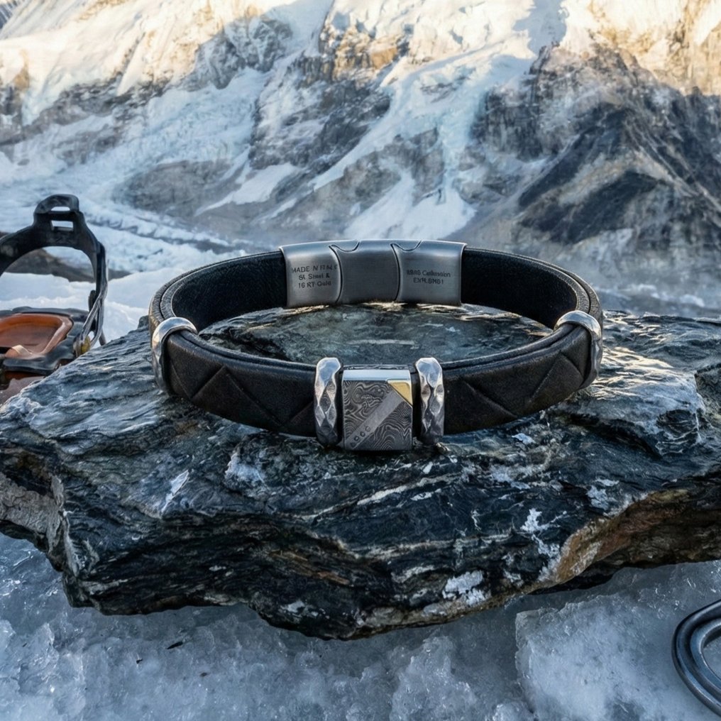 18 καράτια - Βραχιόλι σε χειρουργικό ατσάλι., Ροζ χρυσό - Βραχιόλι - Κατασκευασμένο στην Ιταλία #3.2