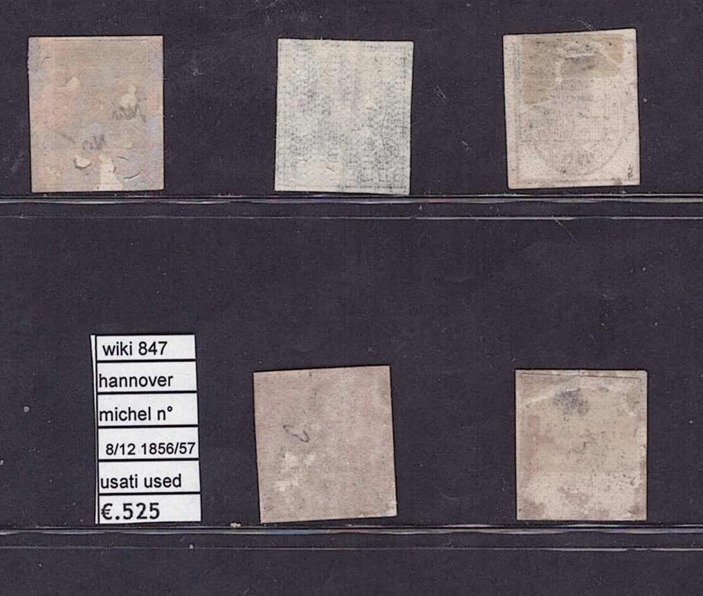 德国 - 本地邮政区 1850 - A-D，汉诺威系列的第8/12号 #1.0