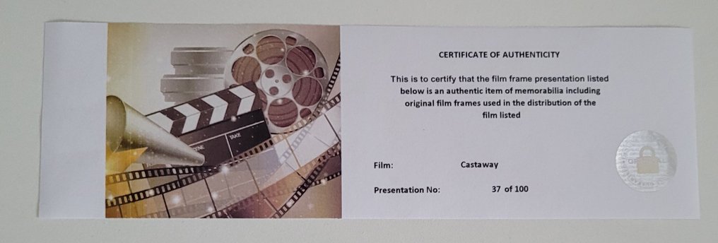 Castaway - Framed Film Cell Display with COA #2.1