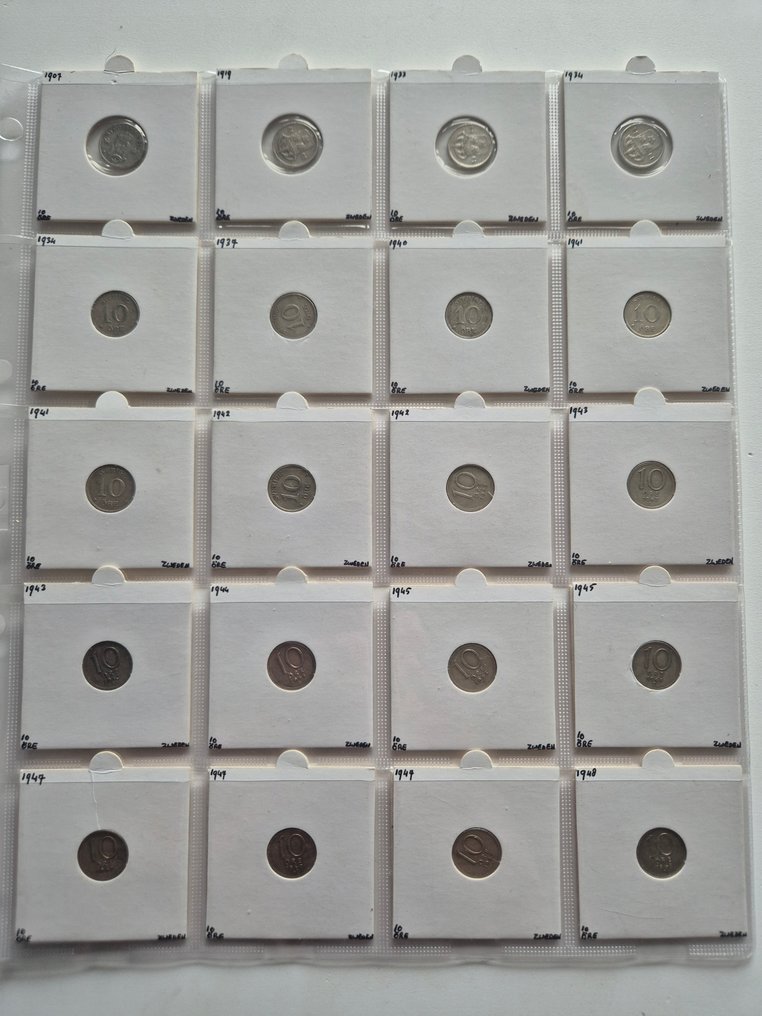 Σουηδία. 100 zilveren munten Zweden 1907 - 1968 #1.0