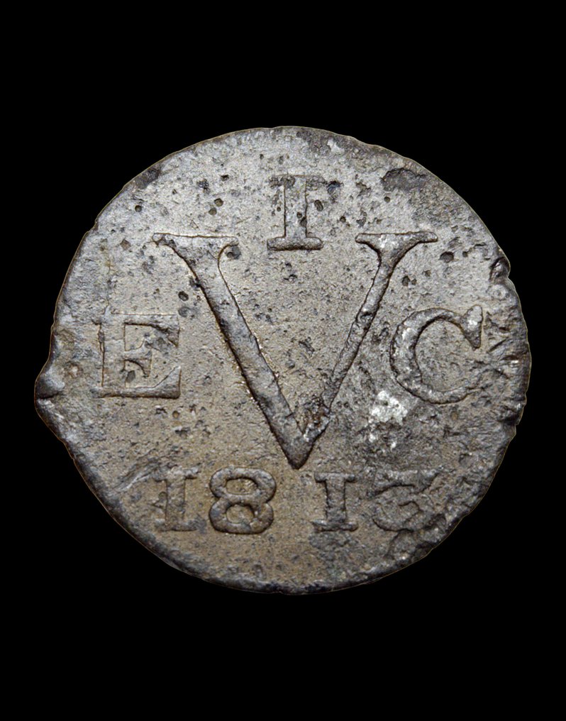 Nederlandske indiske øyer. Duit 1813 VOC, 1 DOIT JAVA (Ingen reservasjonspris) #1.0