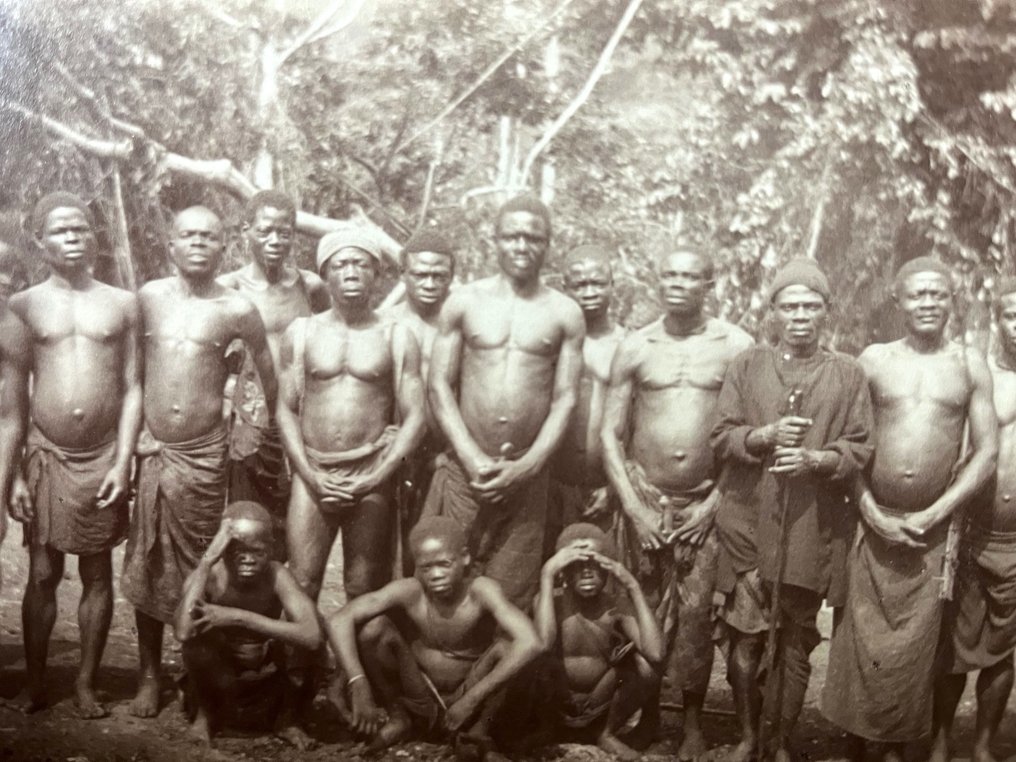 Anonymous - Cameroon or DRC Native Group of Men Ethnographic Central Africa Albumen #3.2