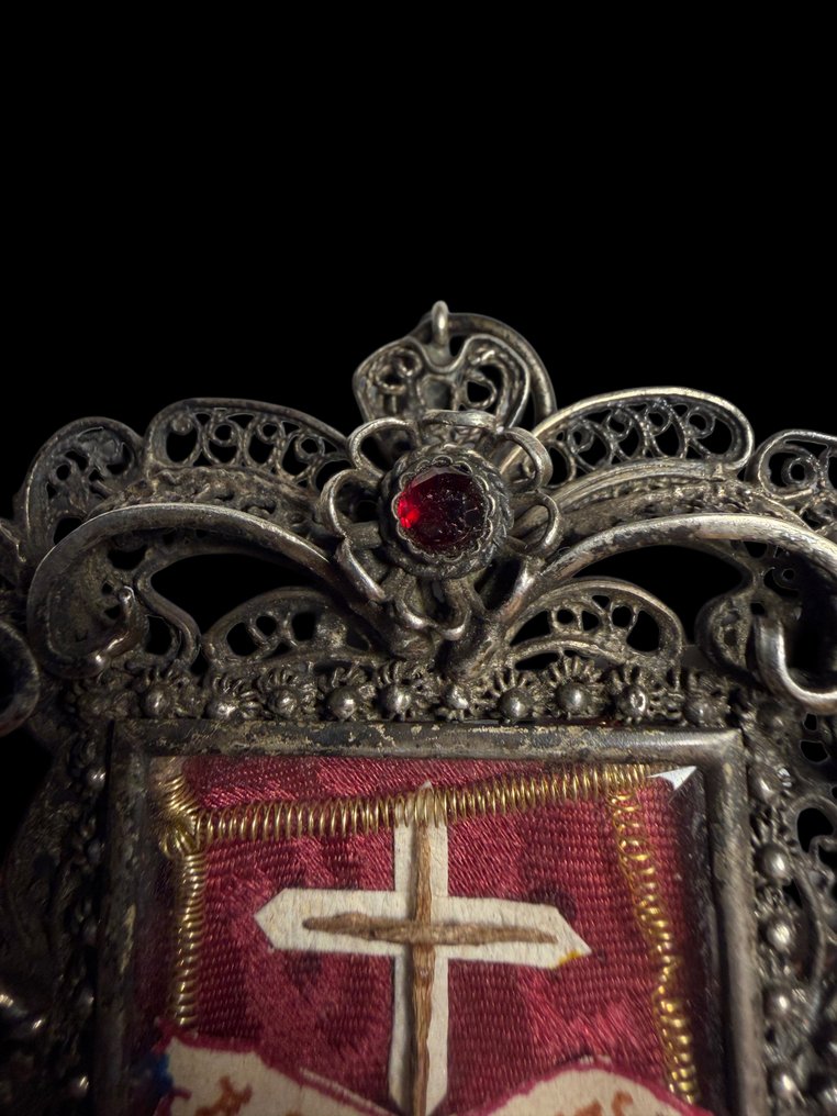 Reliquiario - .900 argento - 1800-1850 - S.S Crucis D.N.J.C. #4.3