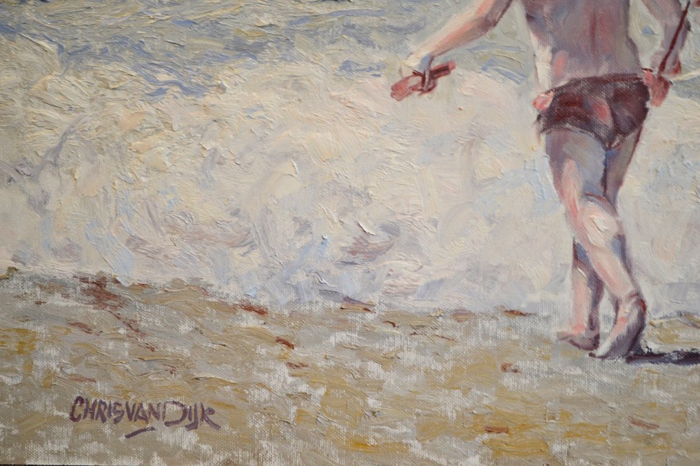 Chris van Dijk (1952) Impressionist - " Des belles vagues blanches " #4.3