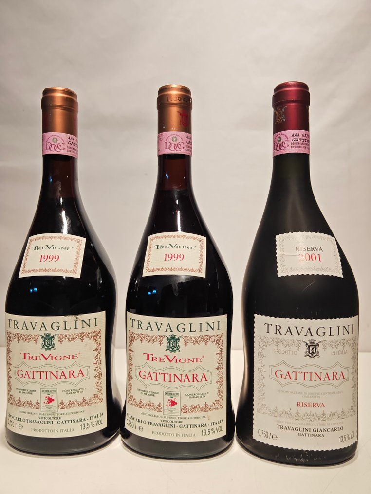 1999 x2 Tre Vigne & 2001 Riserva, Travaglini - Piedmont - 3 Bottles (0.75L) #1.0