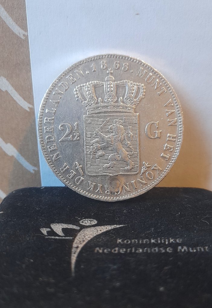 Holland. Willem III. 2 1/2 Gulden 1868  (Ingen mindstepris) #3.2