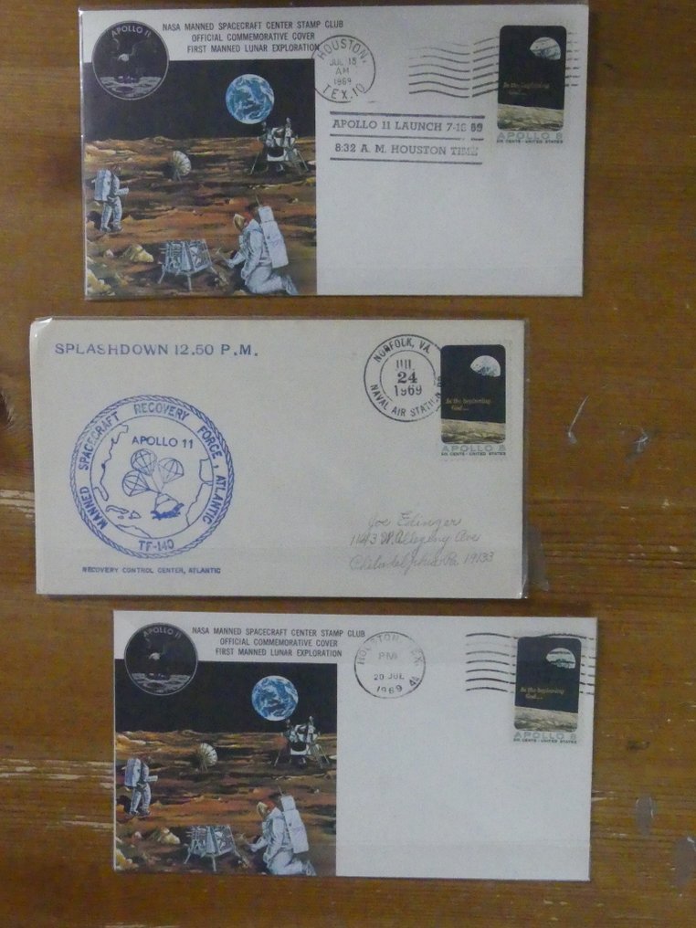 Space - USA, Apollo 11 collection - postal items loose in a box. #2.1