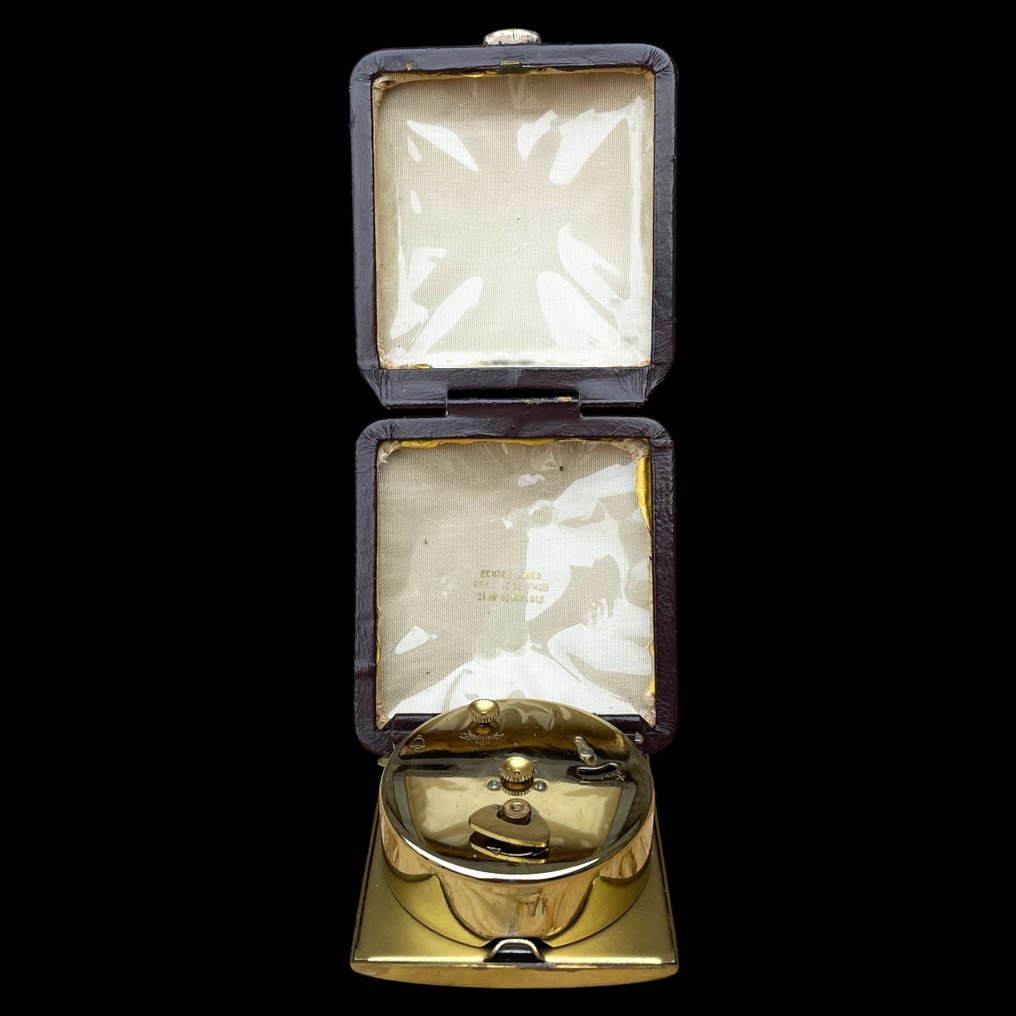 Ρολόι ταξιδιού (2) - Junghans Bivox en onbekend (merkloos) - Αρ Ντεκό Μεταλλικό κουτί σε θήκη (ξύλο και δέρμα/τεχνητό δέρμα). - 1950-1960 #4.3