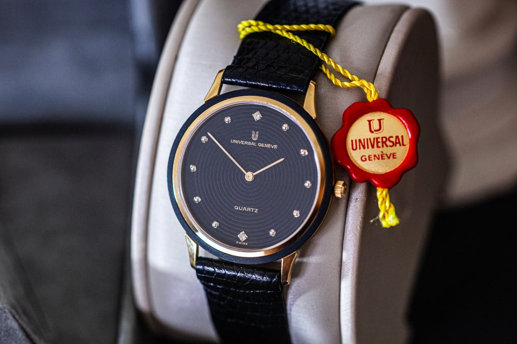 Universal Genève - Black Guilloché Dial & Diamonds "New Old Stock" Full Set - χωρίς τιμή ασφαλείας - Unisex - 1980-1989 #1.0