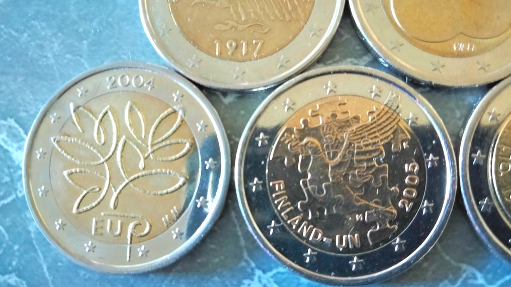 Finnország. 2 Euro 2004/2019 (incl. 2 euro "Enlargement of the EU") (5 pièces) (Nincs minimálár) #2.1