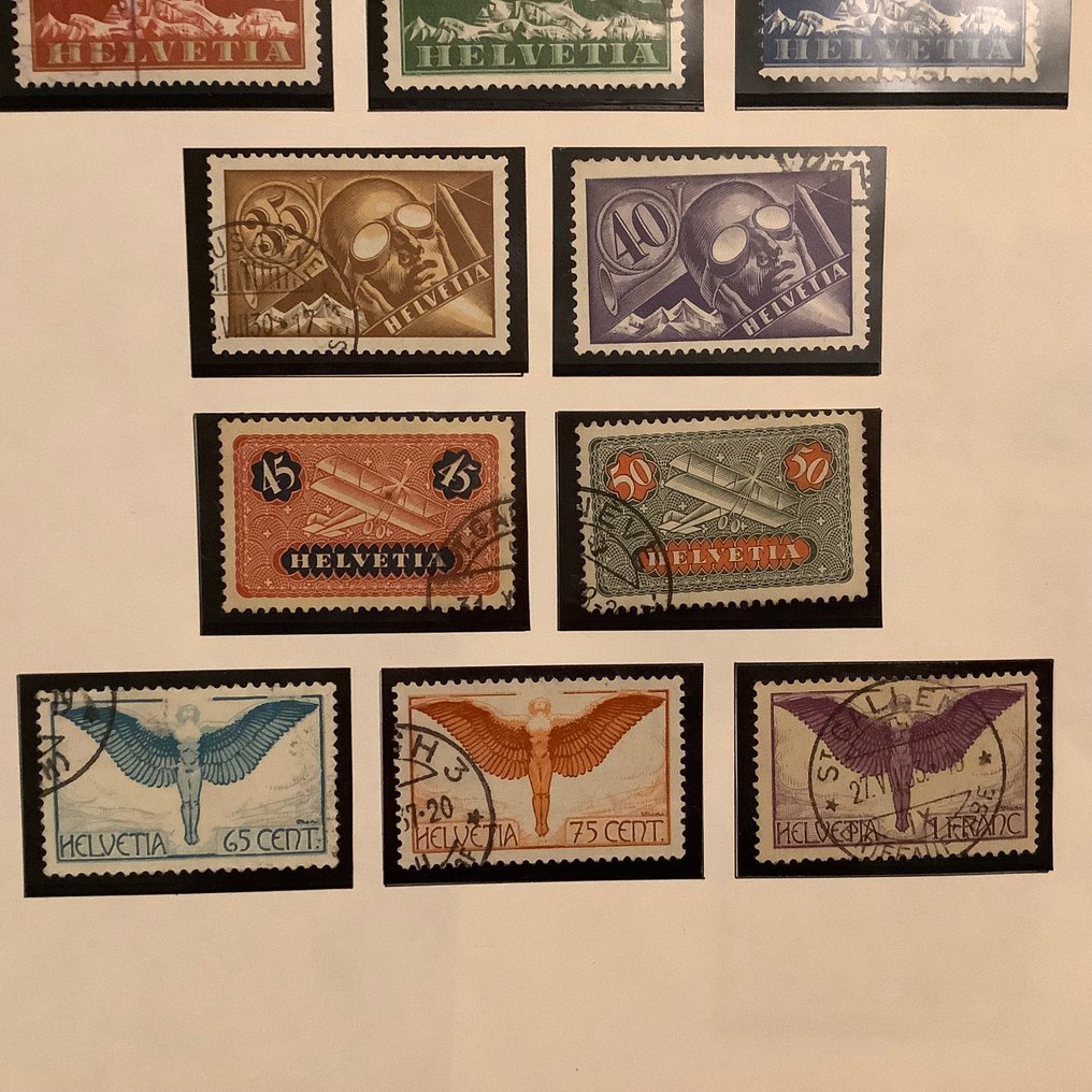 Ελβετία 1919/1941 - Ολοκληρωμένη συλλογή γραμματοσήμων αεροπορικής ταχυδρομείου σε άλμπουμ - Zumstein F1/34 #2.1