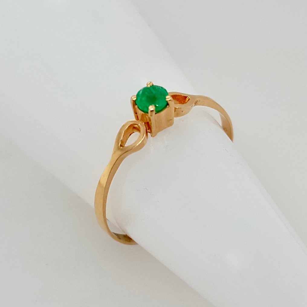 沒有保留價 - 戒指 - 18 克拉 黃金 祖母綠 #2.1