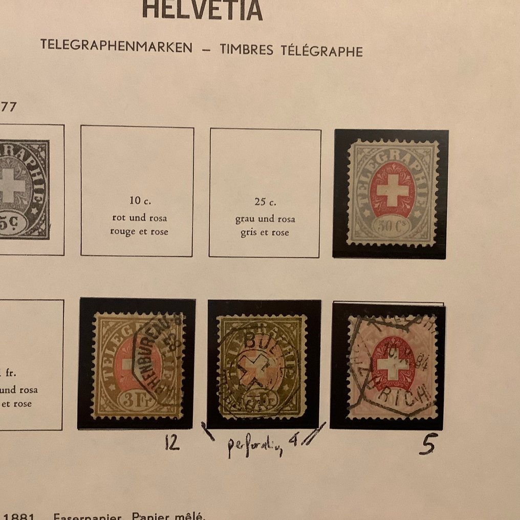 瑞士 1868/1881 - Lotje在专辑封面上的签名 - Michel ex 4/19 #2.1