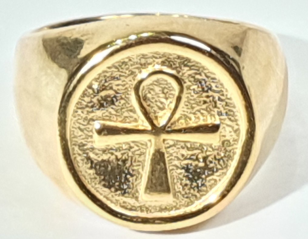 4 Religious rings - Egyptian Cross, Latin Crosses with Cubic Zirconia (2), and Anchor Cross - - Ring #3.2
