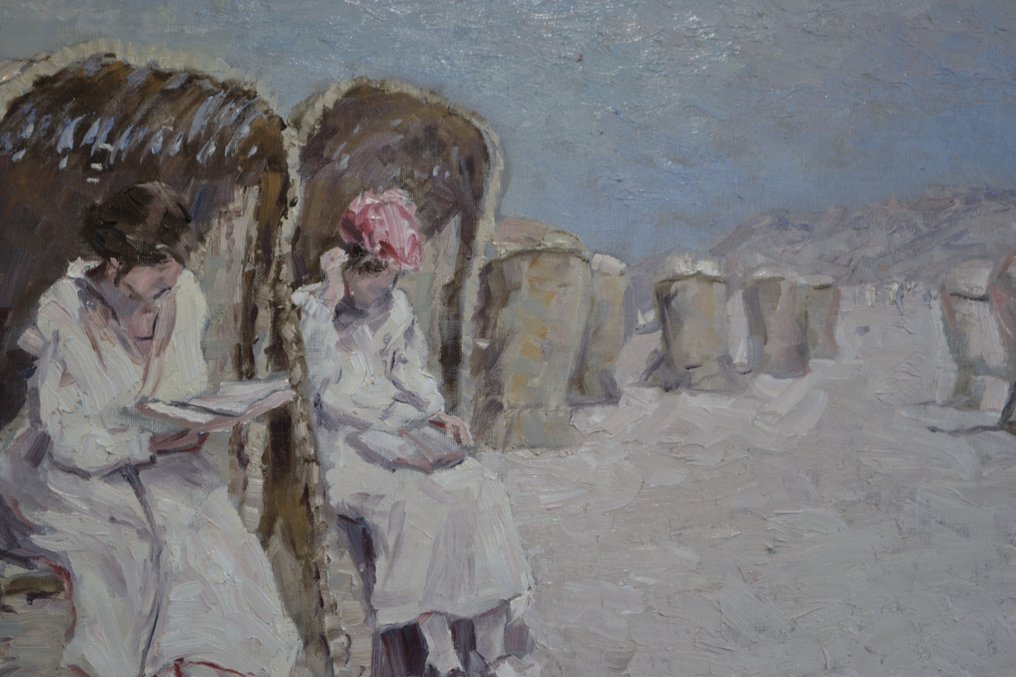 Chris van Dijk (1952) Impressionist - " Livres emmènes à la plage " #4.3