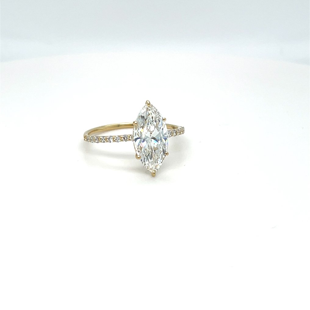 Sans prix de réserve - Bague - 14 carats Or jaune - 1.20ct. tw. Diamant (Cultivé en laboratoire) - Diamant #2.1