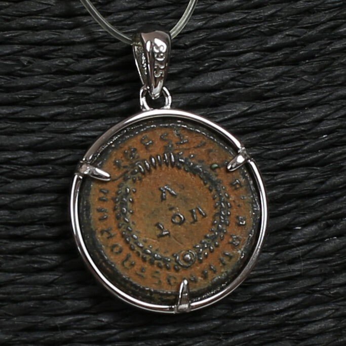 现代银色 带有康斯坦丁二世 Follis 的吊坠 (沒有保留價) #3.2