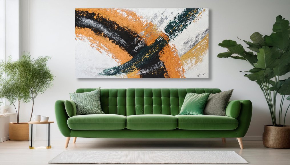 Monika Spiewak - Abstract - Oil Painting Stretched On The Frame - XXL - Ready To Hang - 1/1 Unique Piece #1.0