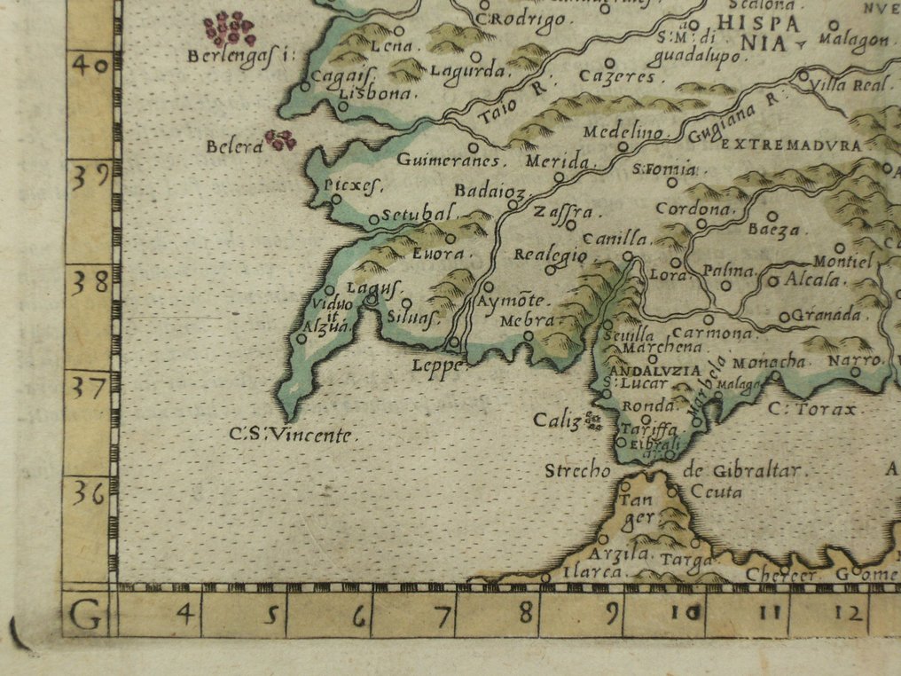 Ισπανία - Πορτογαλία; Girolamo Ruscelli - Hispania nova tabula - 1561 #4.3