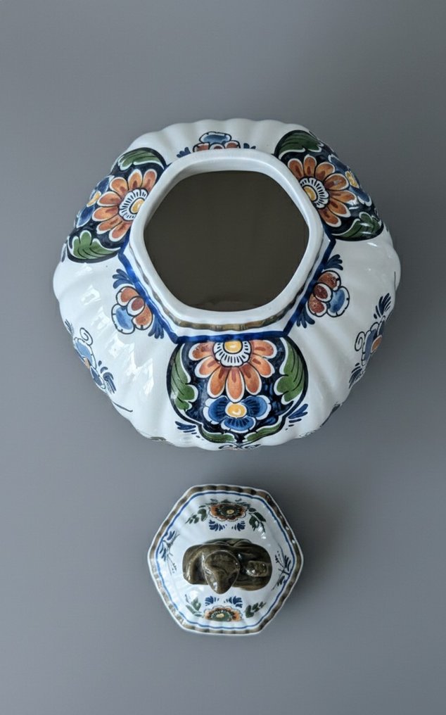 Jarrón con tapa (3)  - Cerámica de Delft - Delft polychrome #2.1