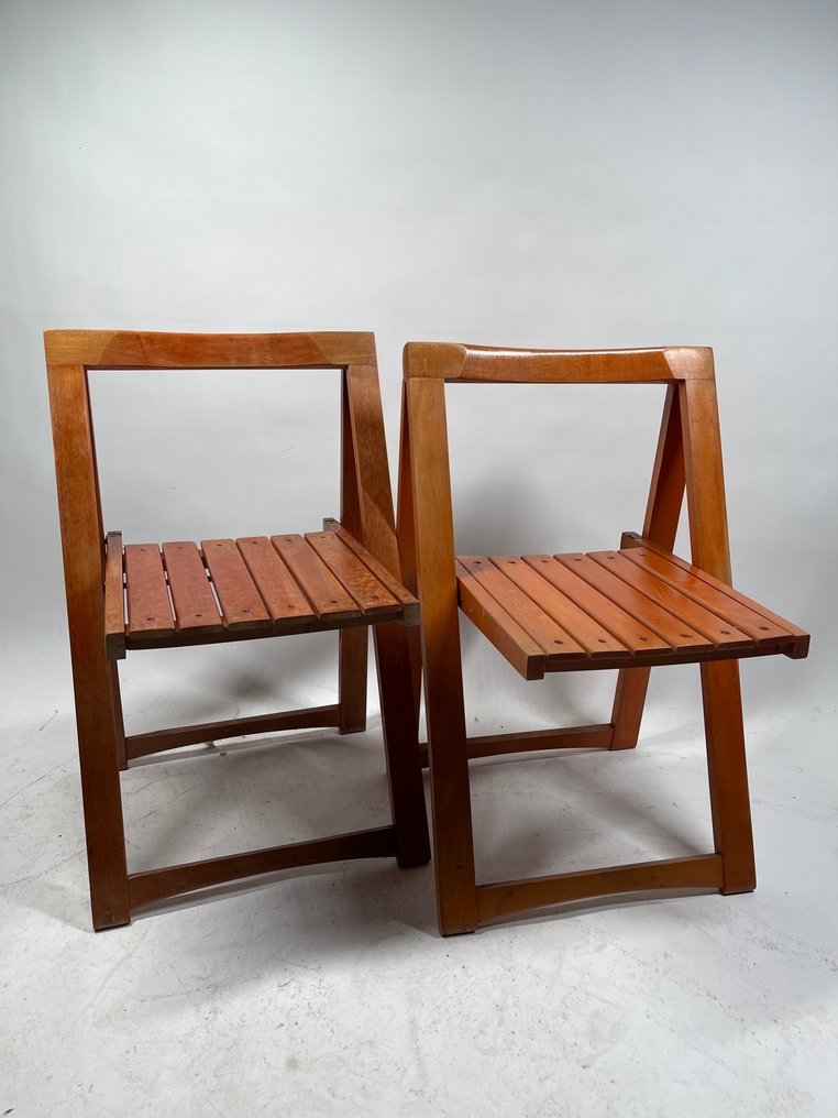 Scaun pliant - Stejar - Două scaune pliabile. #1.0