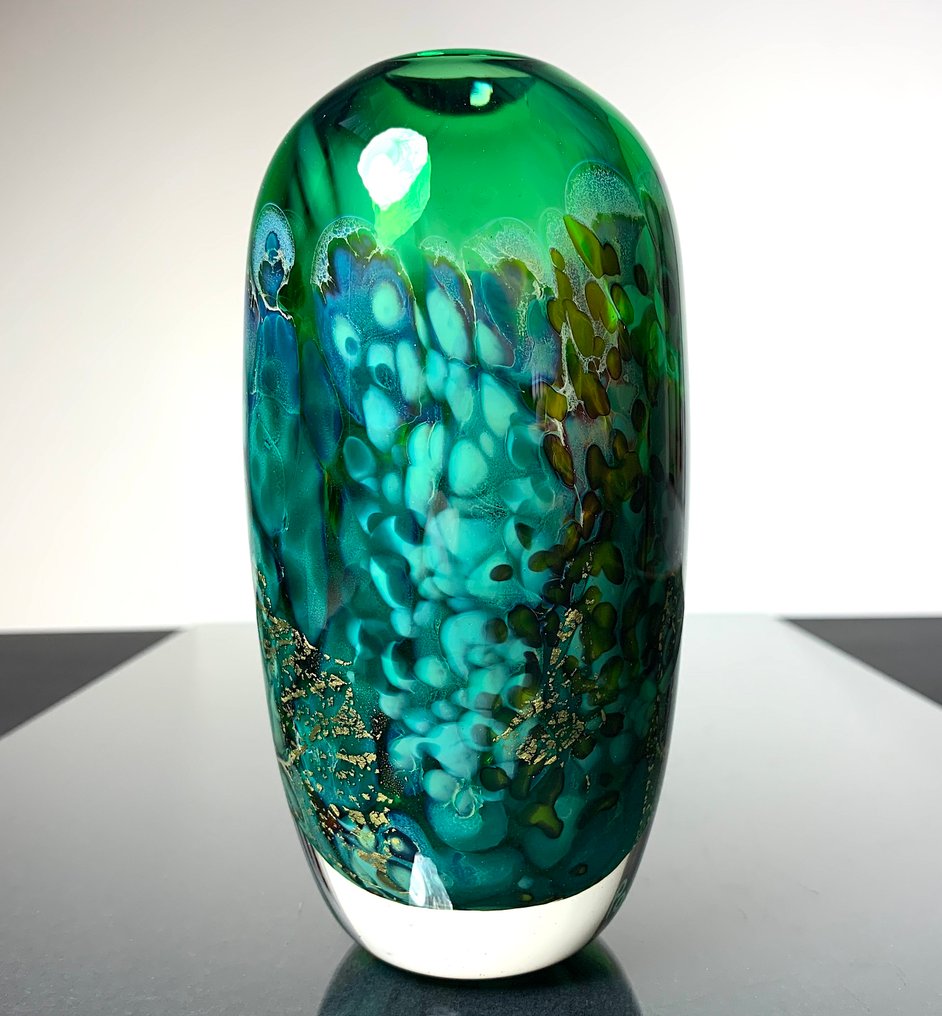 Maxence Parot - Βάζο -  Βάζο με μοναδικά χρώματα Opalines και Χρυσό.  - Γυαλί #1.0