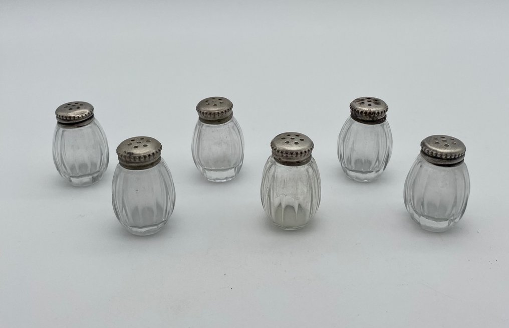 Christofle - 鹽及胡椒瓶 (6) - 水晶 - 水晶和纯银 #1.0