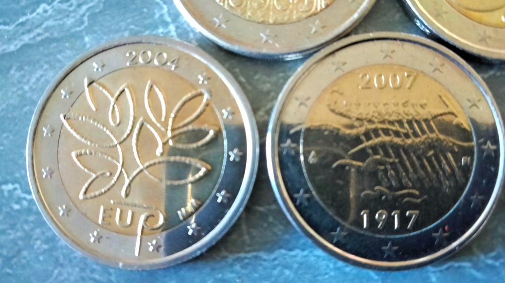 Finnország. 2 Euro 2004/2019 (incl. 2 euro "Enlargement of the EU") (5 pièces) (Nincs minimálár) #2.1