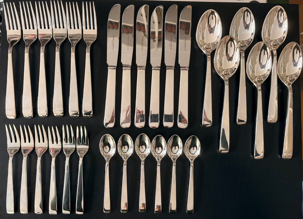 Robbe & Berking, Modell: Alta 150g massivversilbert - Servizio di posate (30) - Argento - Set di posate da menu da 30 pezzi #1.0