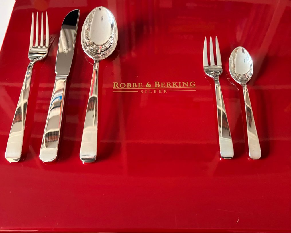 Robbe & Berking, Modell: Alta 150g massivversilbert - Servizio di posate (30) - Argento - Set di posate da menu da 30 pezzi #1.0