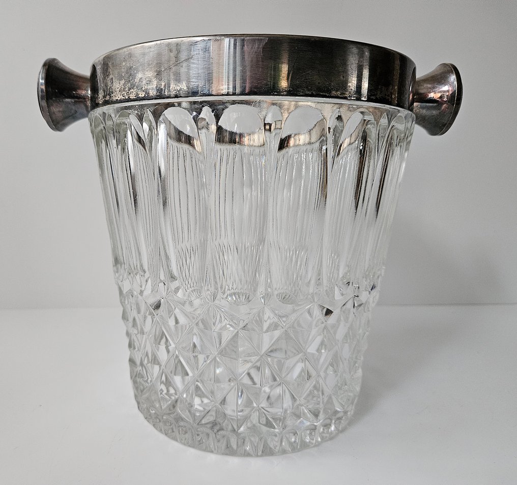 Zware Verzilverde - 4 kg ! - Champagne cooler - Crystal #1.0