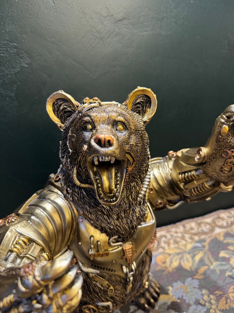 雕塑, Agressieve beer - STEAMPUNK - 32 cm - 树脂 #1.0