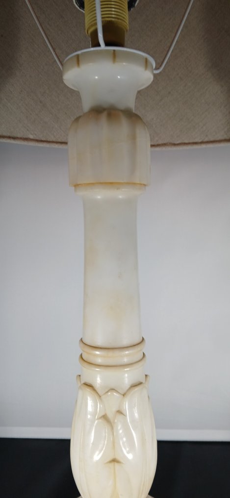 Large vintage Volterra alabaster column table lamp - Bureaulamp - Albast #3.2