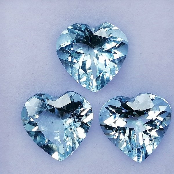 3 pcs  蓝色 海蓝宝石  - 3.95 ct - 西班牙宝石学院（IGE） - 无治疗 #1.0