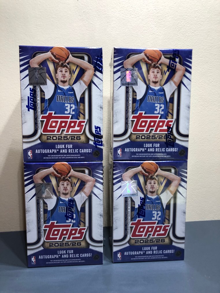 2025/26 Topps NBA LeBron James, Luka Doncic, Stephen Curry, Victor Wembanyama - 4 Sealed box - Mint (M) #1.0